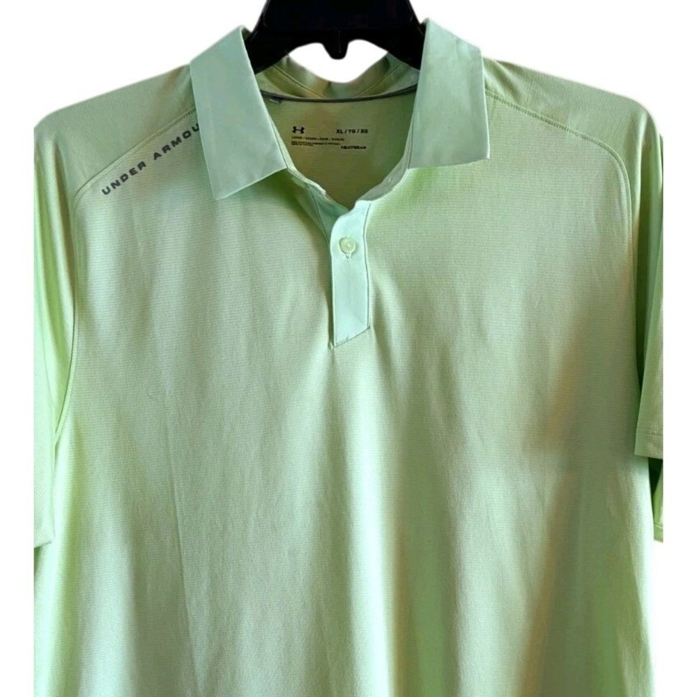Under Armour Golf Polo Green HeatGear Loose Performance Short Sleeve Mens XLarge